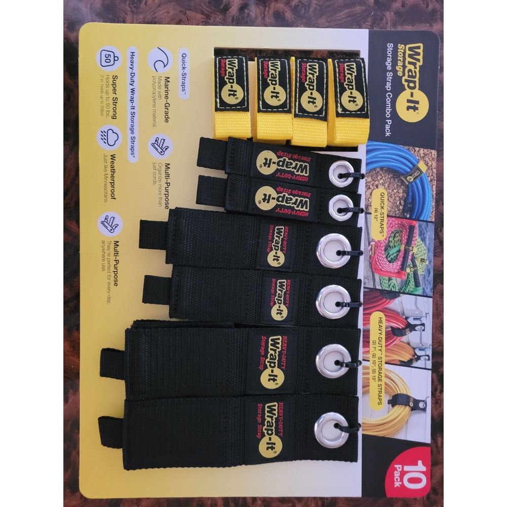 Wrap-It Storage Quick-Strap Cord‎ Wraps, 10 Combo Pack